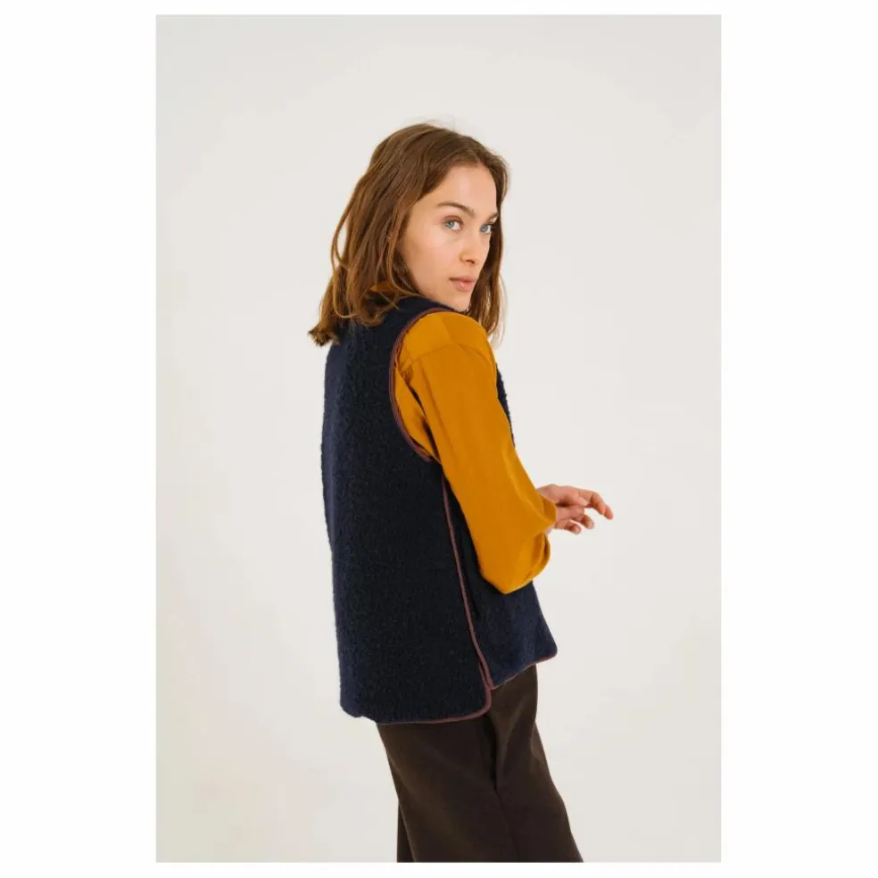 Veste Sans Manches Salyna Laine Vierge | Bleu marine