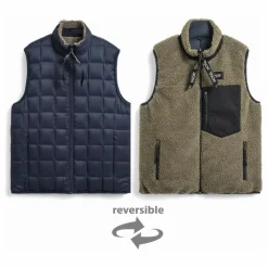 Veste Sans Manches Unisexe Reversible Boa Down | Bleu marine - Ecru