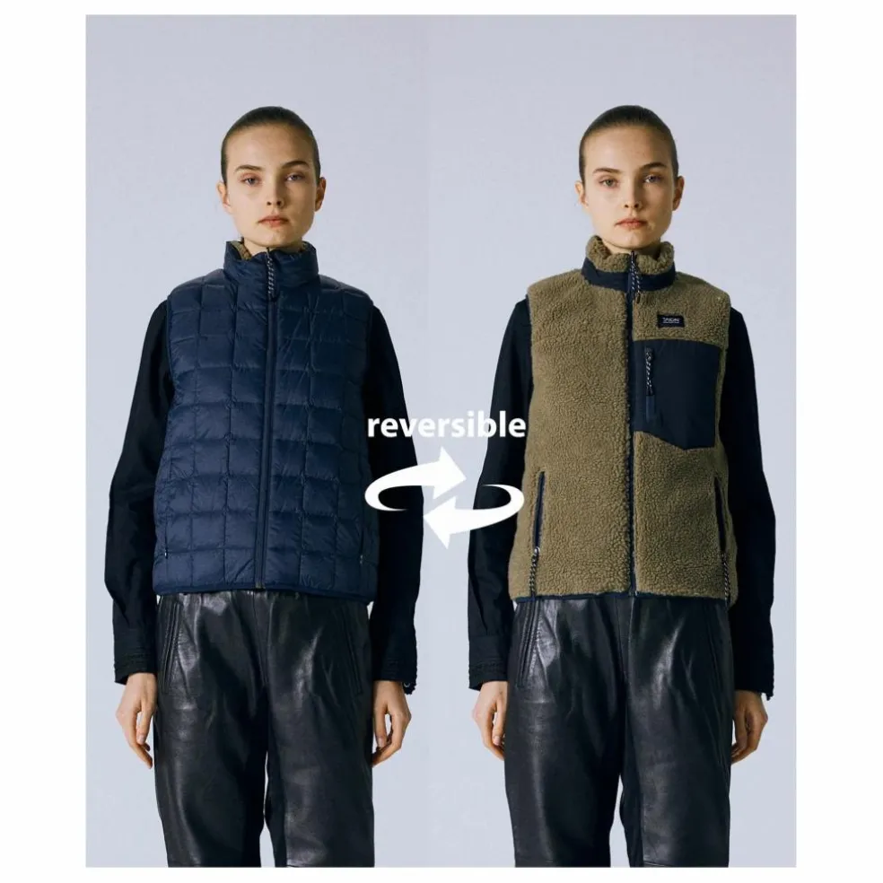 Veste Sans Manches Unisexe Reversible Boa Down | Bleu marine - Ecru