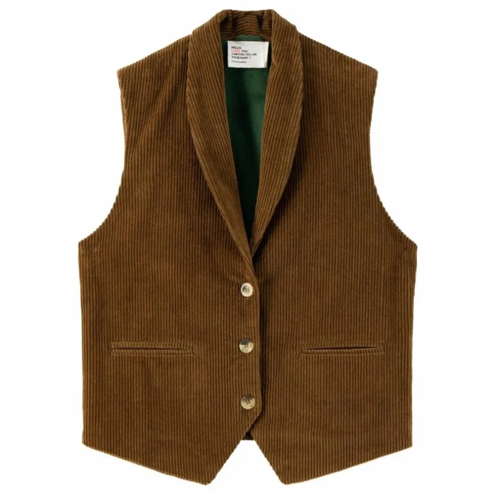Veste Sans Manches Vuela Velours Côtelé Coton Bio | Marron