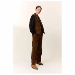 Veste Sans Manches Vuela Velours Côtelé Coton Bio | Marron