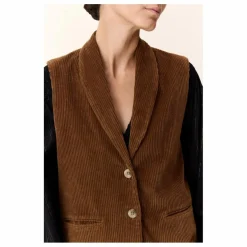 Veste Sans Manches Vuela Velours Côtelé Coton Bio | Marron