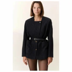 Veste Vafi Rayée Laine | Noir
