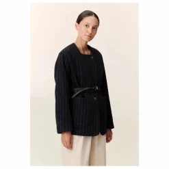 Veste Vafi Rayée Laine | Noir