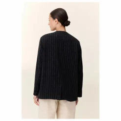 Veste Vafi Rayée Laine | Noir