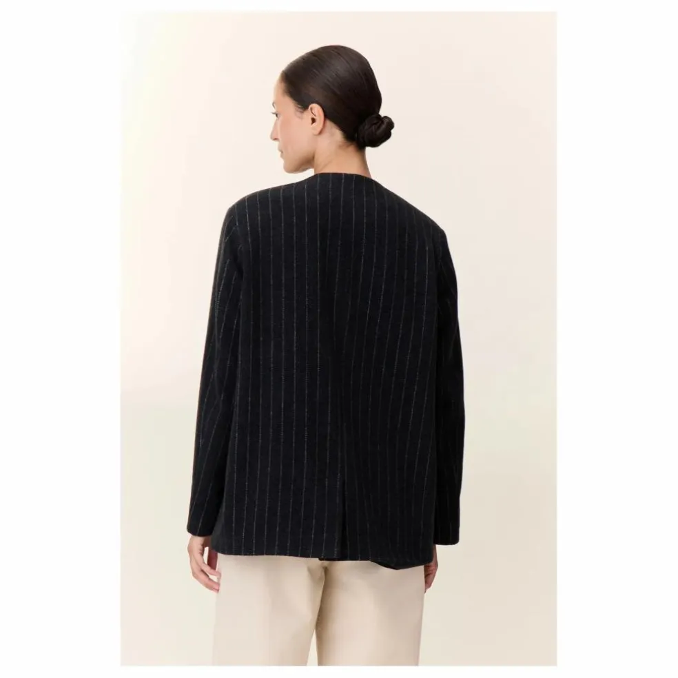 Veste Vafi Rayée Laine | Noir