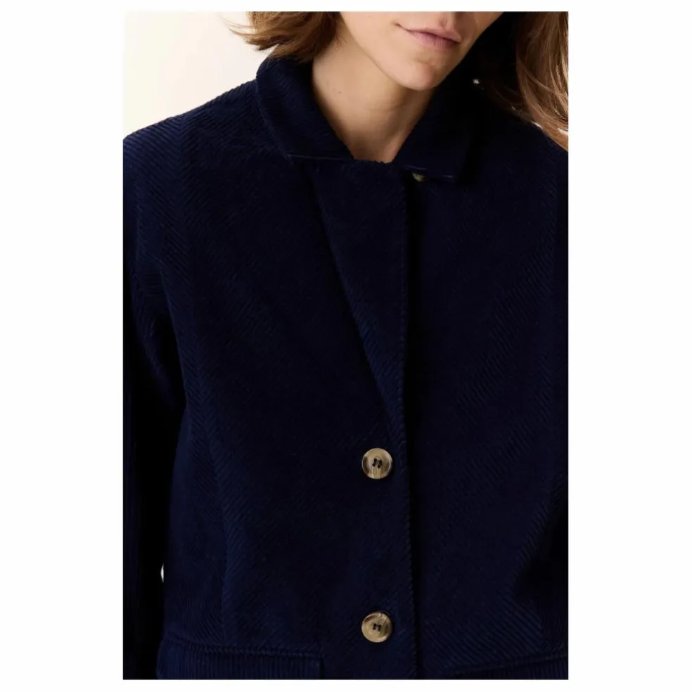 Veste Vivianne Velours Côtelé Coton Bio | Bleu marine