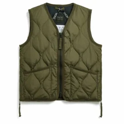 Veste Zippée Sans Manches Matelassée Military | Vert olive