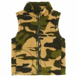 Veste Zippée sans manches Sherpa | Vert kaki