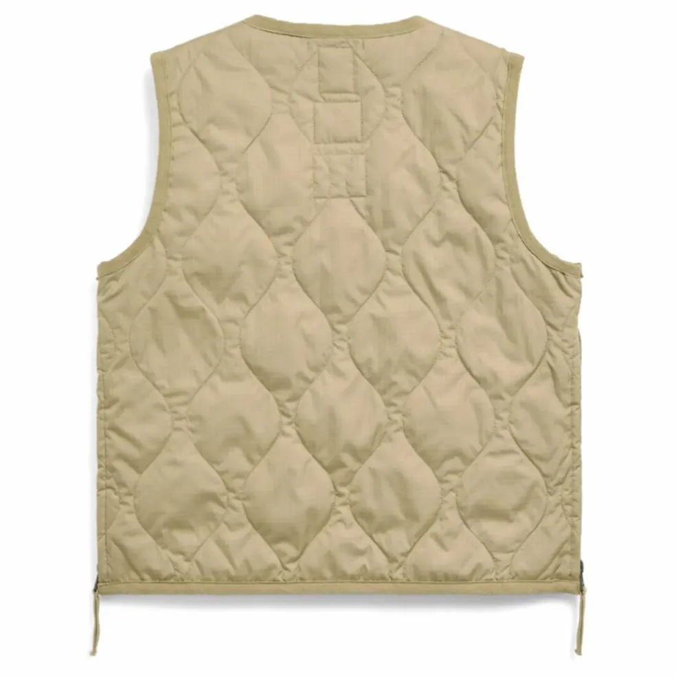 Veste Zippée Sans Manches Matelassée Military | Beige