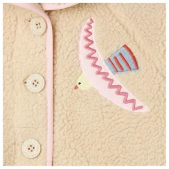 Vestes Boutons Façon Sherpa Oiseaux | Beige