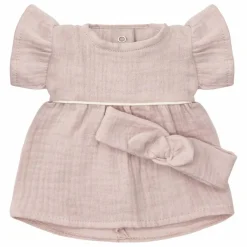 Vestiaire poupée - Robe Daisy et headband gaze de coton | Rose
