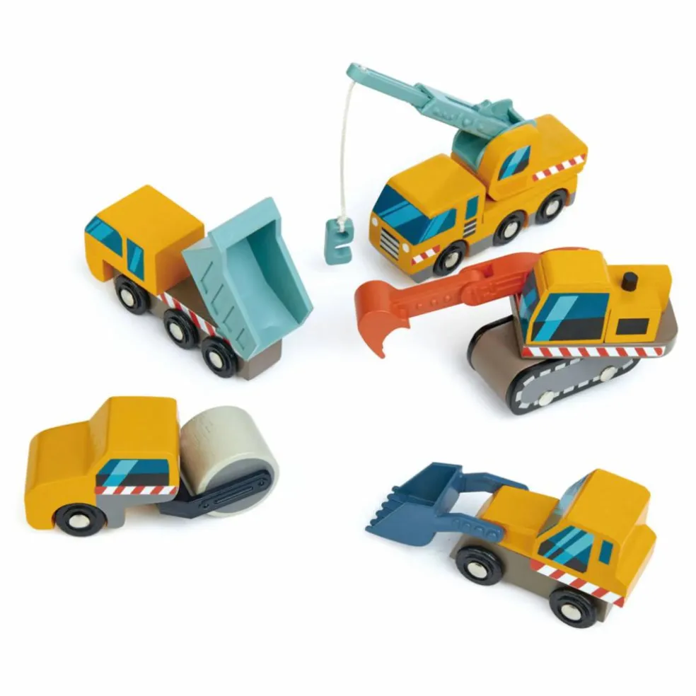 Voitures de Construction en bois - Set de 5