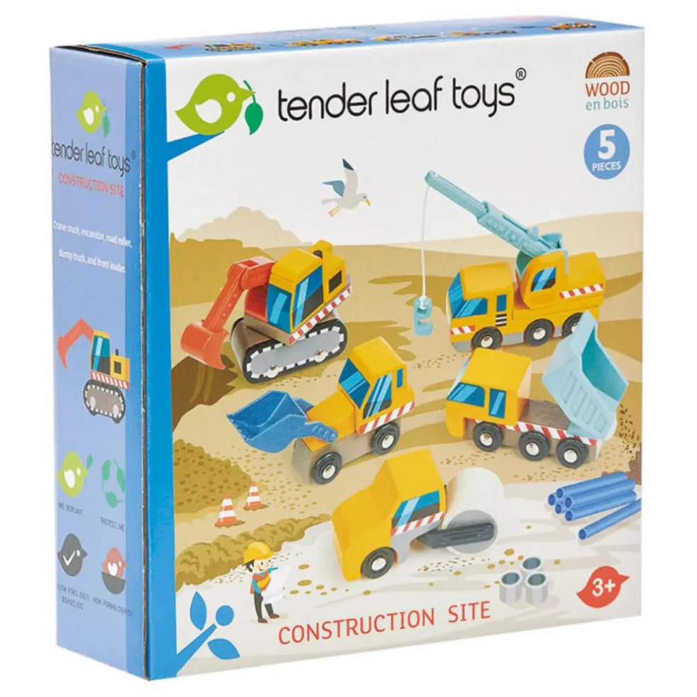 Voitures de Construction en bois - Set de 5
