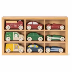 Voitures en bois FSC - Set de 9