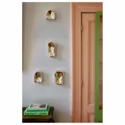 Wall-art en verre - Set de 4 | Chromé